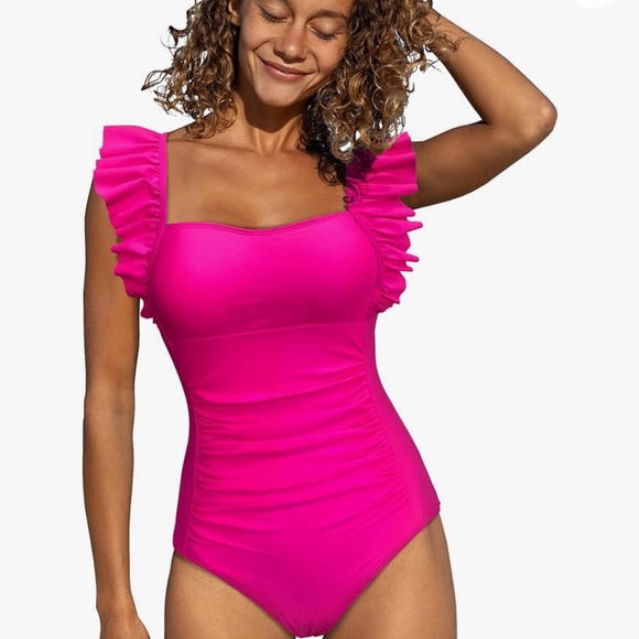 Other - SPORLIKE Women One Piece Swimsuit Ruffle Adjustable Straps Bathing Suit